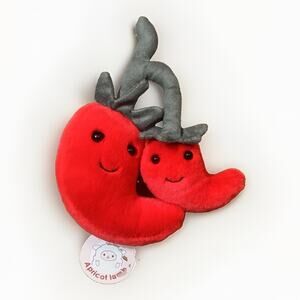 Apricot Lamb Plush Red Chili Pepper Pair Stuffed Animal Kawaii Soft Toy